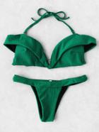 Shein Foldover Ribbed Bikini Set
