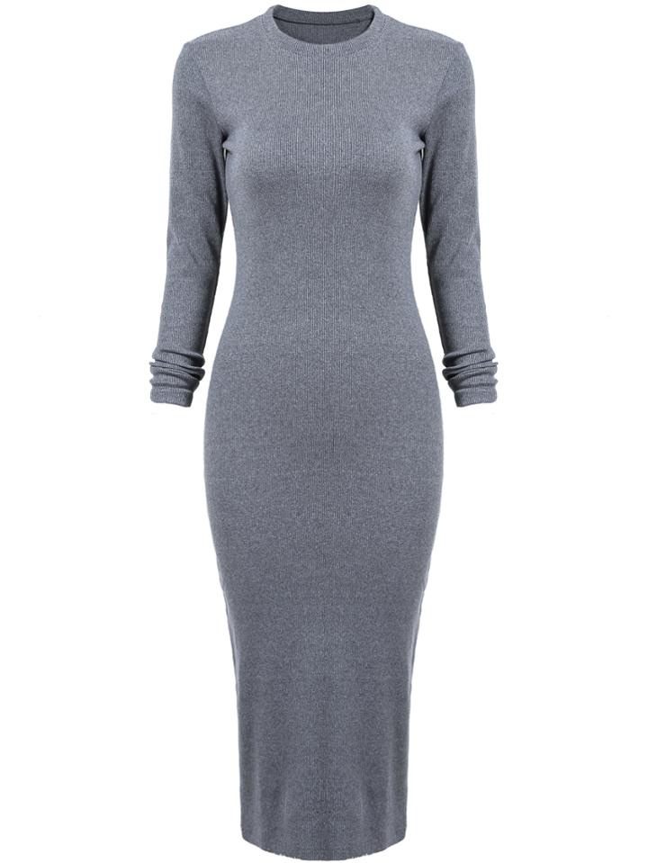 Shein Fairisle Long Sleeve Skinny Split Dress