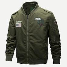 Shein Men Letter Embroidery Zip Up Jacket