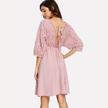 Shein Open Back V Neckline Dress