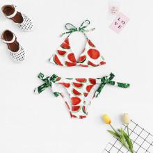 Shein Girls Watermelon Print Tie Side Bikini Set