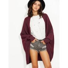 Shein Open Front Solid Cocoon Cardigan