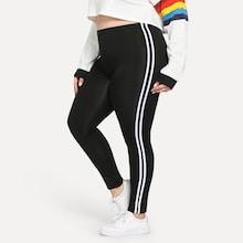 Shein Plus Contrast Taped Side Leggings