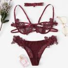 Shein Harness Detail Appliques Lingerie Set With Choker