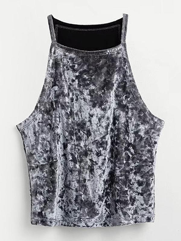 Shein Drop Armhole Crushed Velvet Cami