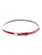 Shein Red Faux Leather Studded Skinny Belt