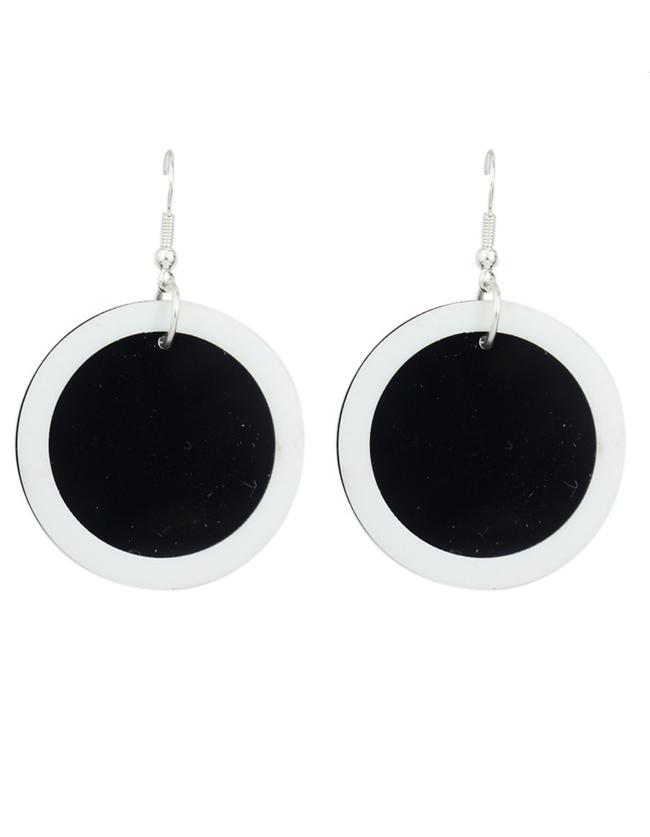 Shein Acrylic Black Big Round Earrings