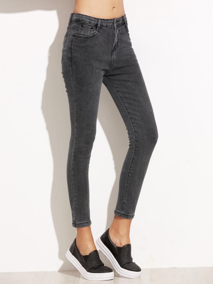 Shein Black Skinny Ankle Jeans