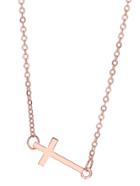 Shein Rose Gold Tone Cross Pendant Necklace