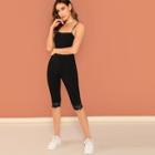 Shein Lace Hem Cami Unitard Jumpsuit