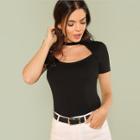 Shein Cut Out Front Solid Tee