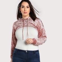 Shein Plus Super Crop Crushed Velvet Hoodie