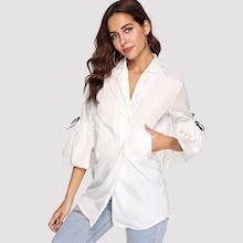 Shein Bell Sleeve Tie Detail Blazer