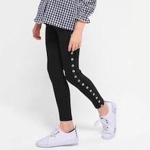 Shein Girls Grommet Side Solid Pants