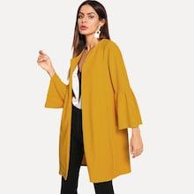 Shein Flounce Sleeve Open Front Coat