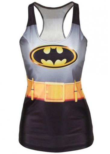 Rosewe Round Neck Batman Print Tank Top