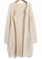 Rosewe Loose Long Sleeve Knitting Wool Woman Cardigans Apricot