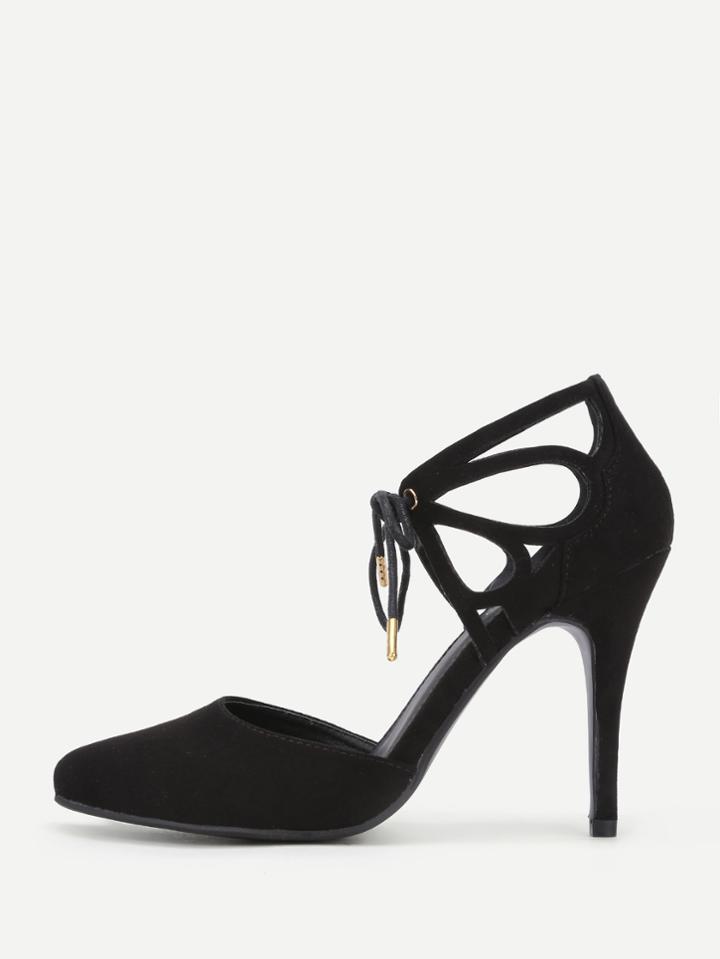 Shein Cut Out Bow Tie Front High Heels