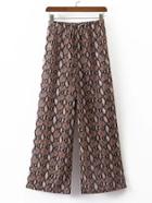 Shein Elastic Waist Snake Print Wide Leg Pants