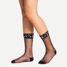 Shein Faux Pearl & Beaded Detail Mesh Socks