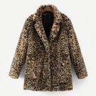 Shein Leopard Print Teddy Coat
