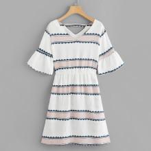 Shein V Neck Striped Dress