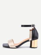 Shein Color Block Two Part Block Heeled Sandals