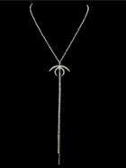 Shein Silver Latest Thin Long Chain Necklace With Eye Pendant