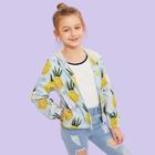 Shein Girls Pineapple Print Hooded Jacket
