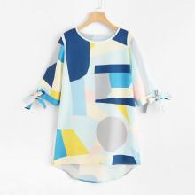 Shein Geo Print Dip Hem Dress
