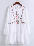 Shein Flower Embroidery Drop Waist Dress