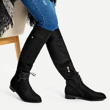 Shein Lace-up Detail Knee High Boots