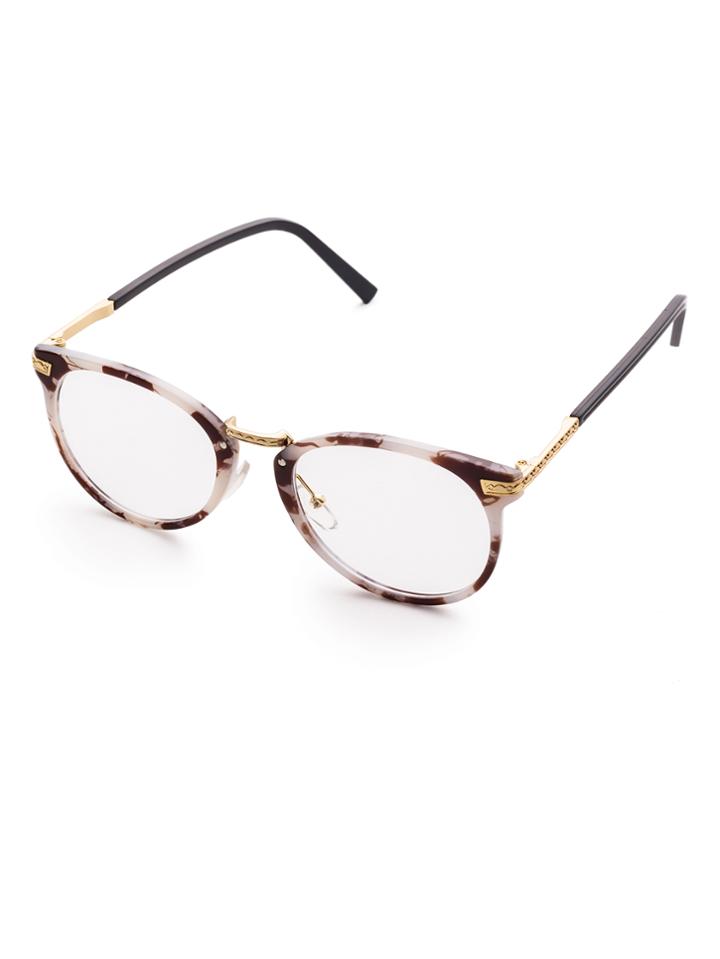 Shein Marble Frame Metal Arm Clear Lens Glasses