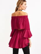Shein Off The Shoulder Open Back High Low Top