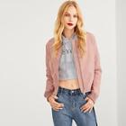 Shein Zip Front Solid Button Detail Jacket