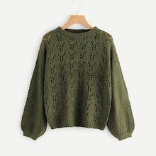 Shein Bishop Sleeve Loose Knit Jumper