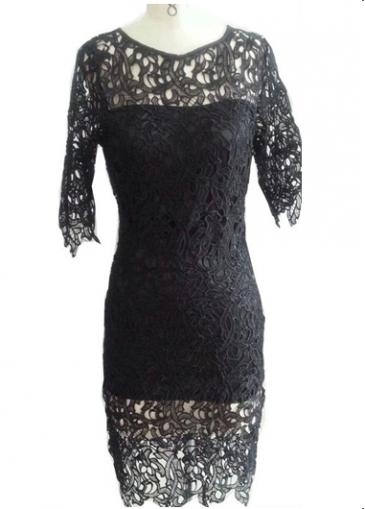 Rosewe Charming Black Zipper Closure Sheath Dress For Lady