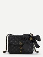 Shein Bow Decorated Quilted Pu Chain Crossbody Bag