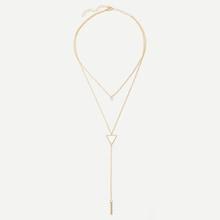 Shein Bar & Triangle Layered Chain Necklace
