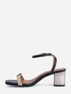 Shein Nubuck Open Toe Ankle Strap Chunky Sandals