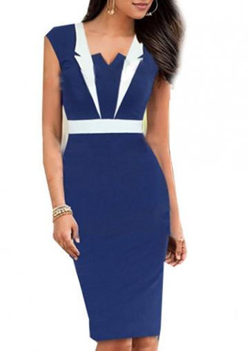Rosewe Ol Style Square Neck Cap Sleeve Knee Length Dress