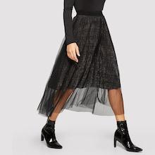 Shein Mesh Overlay Sparkle Skirt