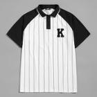 Shein Men Color-block Vertical Striped Polo Shirt