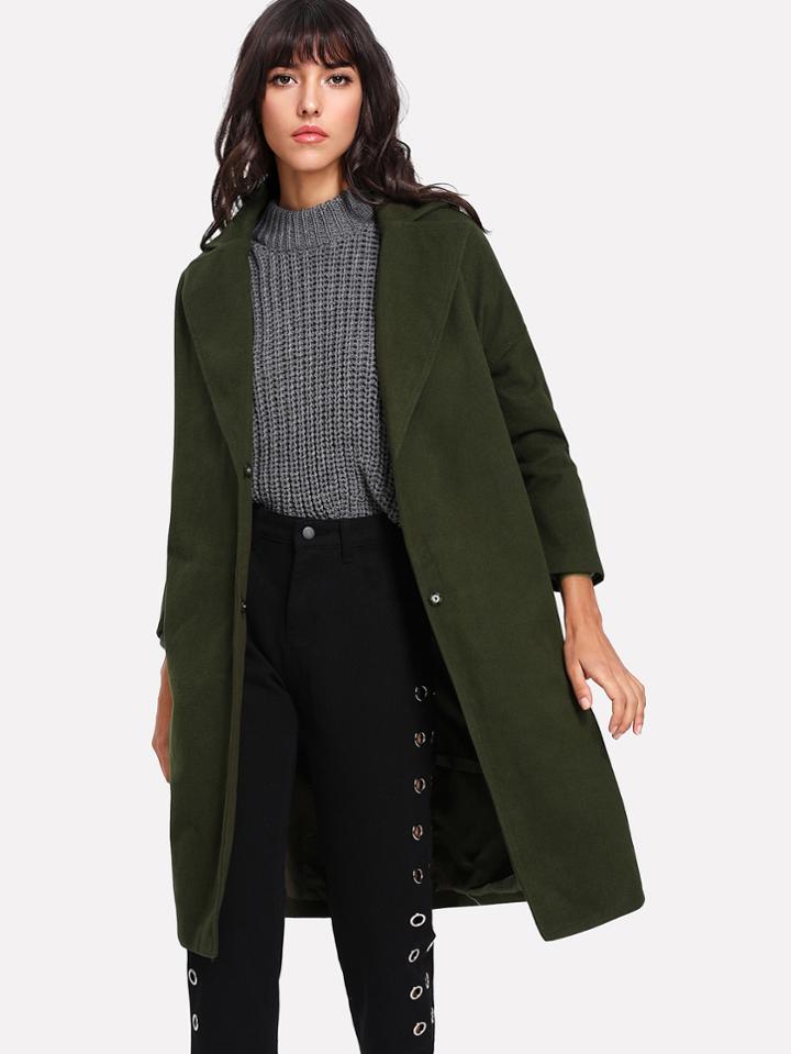 Shein Drop Shoulder Slit Side Coat