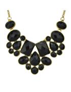 Shein Black Imitation Gemstone Chunky Statement Necklace