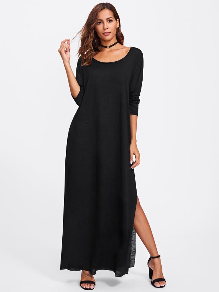 Shein Slit Side Paper Thin Tee Dress