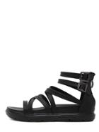 Shein Black Open Toe Crisscross-strap Casual Sandals