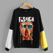 Shein Figure Patched Beaded Detail Pullover