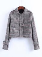 Shein Front Pocket Houndstooth Jacket