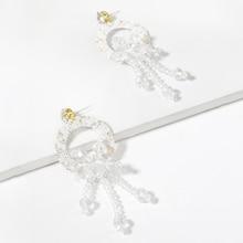 Shein Woven Circle Transparent Drop Earrings